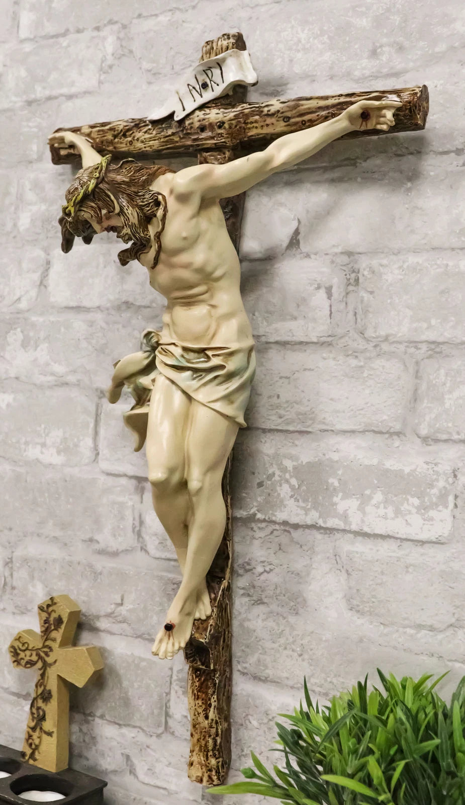 Jesus Christ Wall Cross, 20" Calvary Crucifix Hanging Plaque Religious Decor for Home, Church, Office, Prayer Room or Wall Display-6