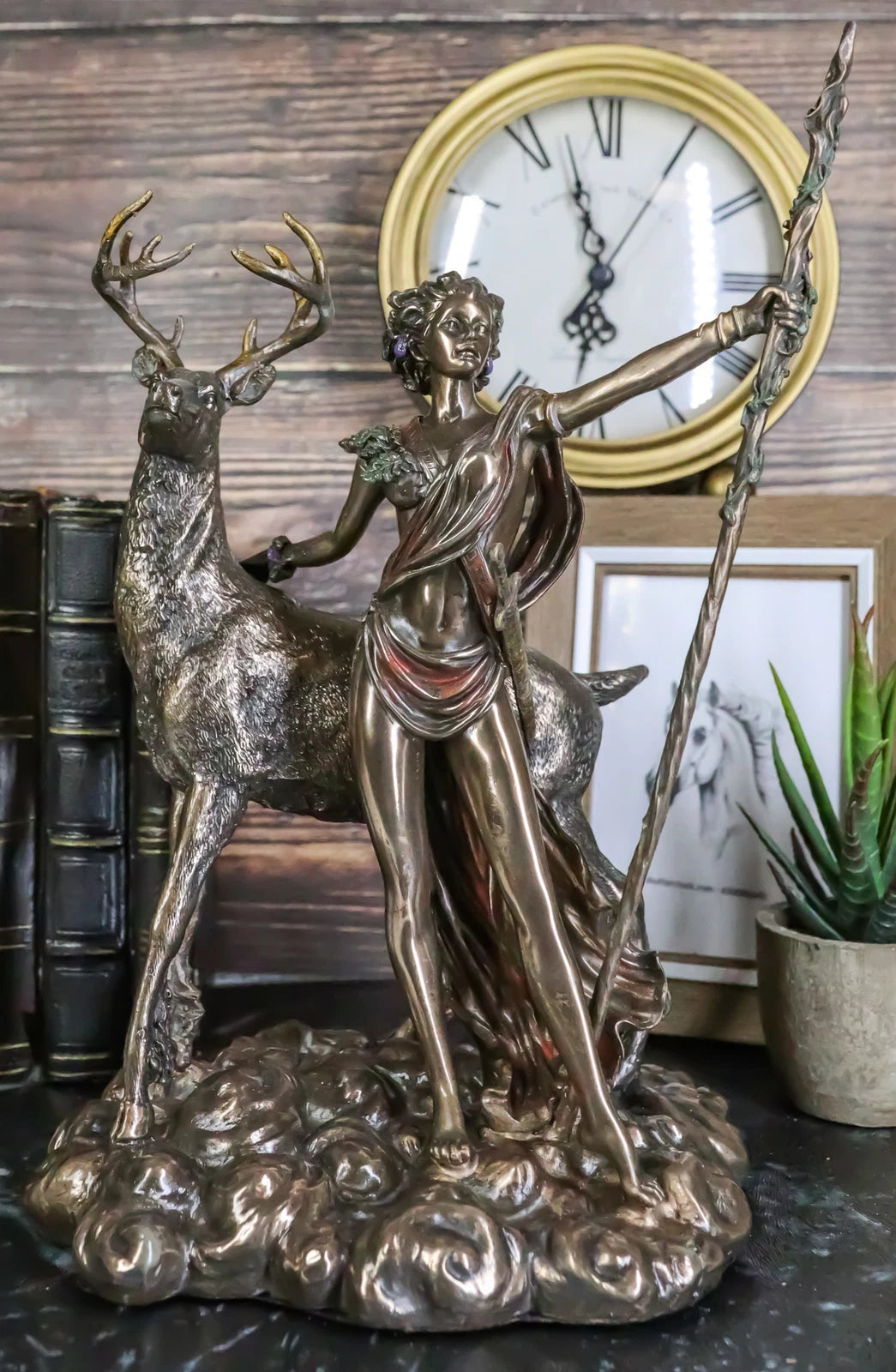 Greek Roman Goddess Of The Hunt Moon And Nature Diana With Stag Statue Artemis-2