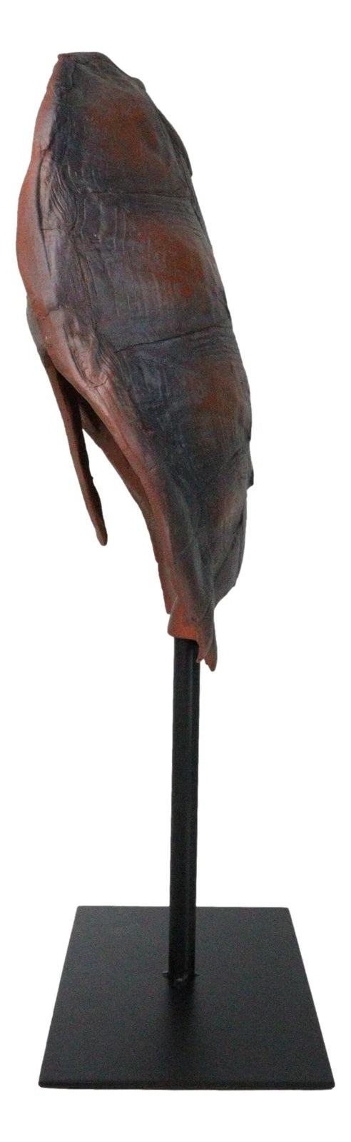 Nautical Marine Faux Alligator Snapping Turtle Shell Sculpture With Pole Stand-6