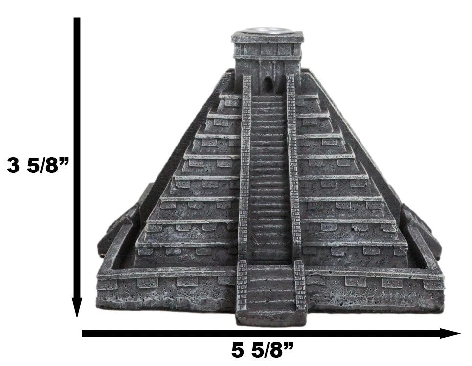 Temple of Kukulcan Mesoamerican Aztec Step Pyramid Backflow Incense Cone Burner-4