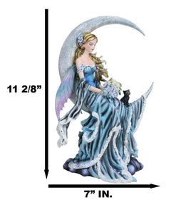 Large Celestial Moon Water Elemental Fairy Statue 11"H By Nene Thomas-2