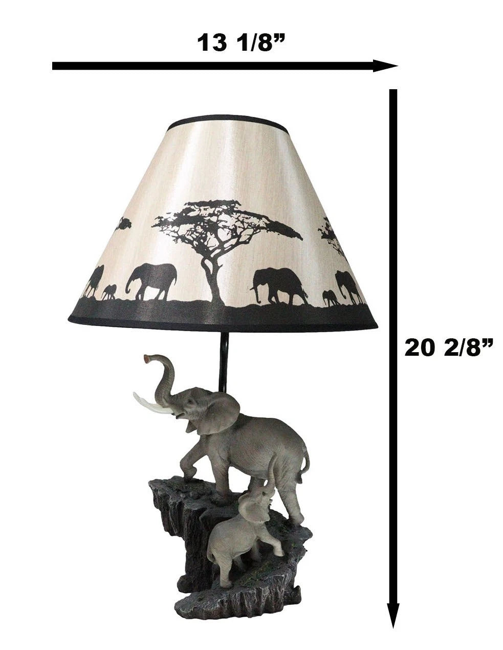 Migration Of The Majestic Elephant Family Safari Desktop Table Lamp Statue Decor-3