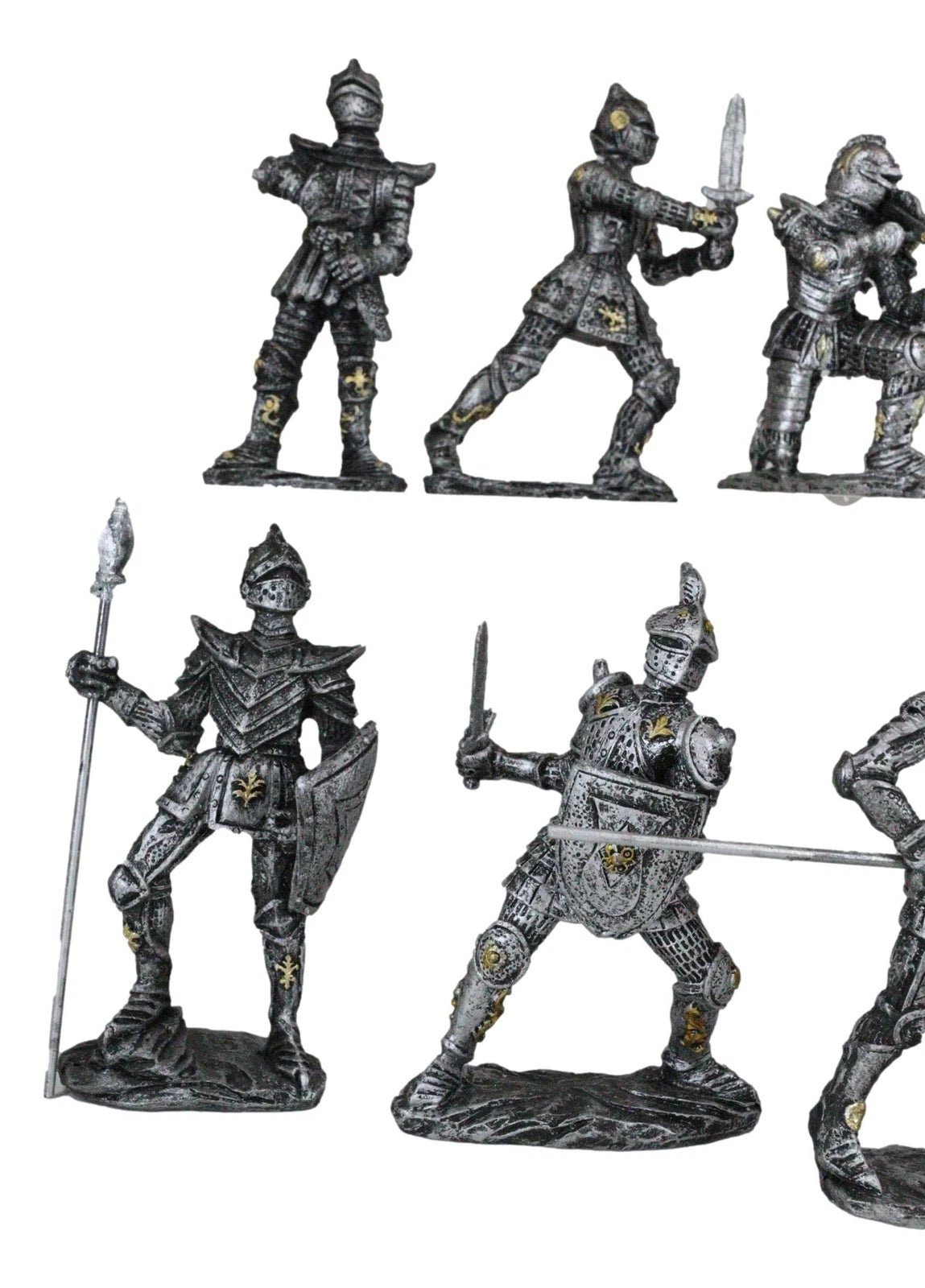 Set of 12 Medieval Knights w/ Swords Crossbow Halberds & Shield Figurines-4