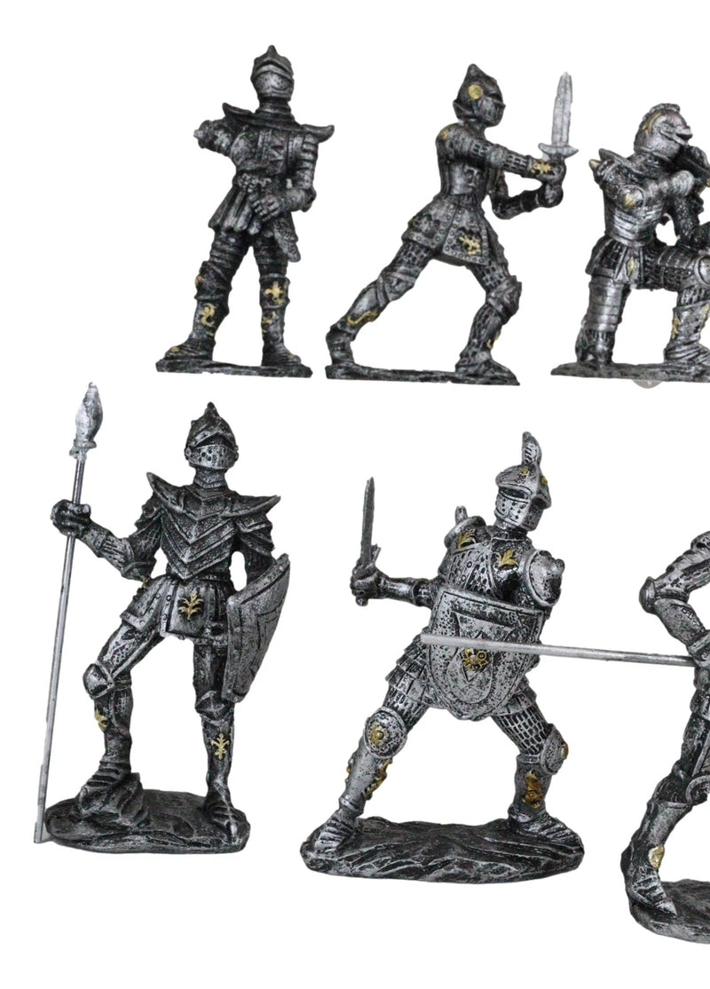 Set of 12 Medieval Knights w/ Swords Crossbow Halberds & Shield Figurines-4