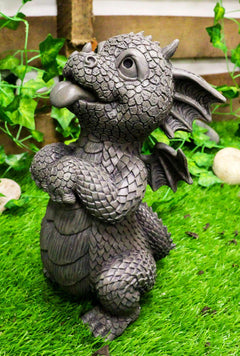 Whimsical Garden Dragon Begging For Attention Statue 10.25" H Baby Dragon-1