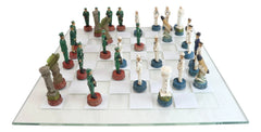 USA Soldier Theme Army vs Navy Chess Set Hand Painted with Glass Board 17 Inch-6