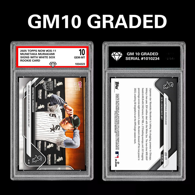 Graded 10 Munetaka Murakami 2025 MLB Topps NOW Card OS-11 RC Rookie White Sox-1