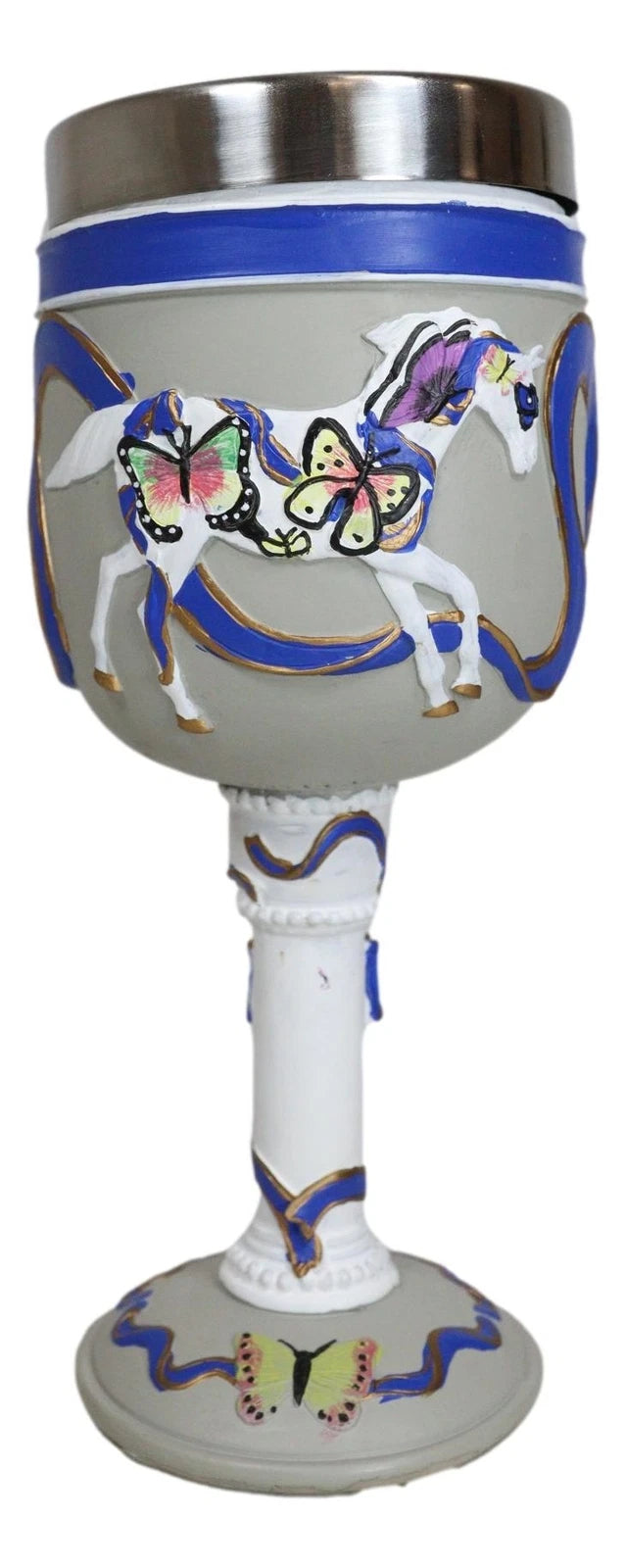 Sendero de ponis pintados Ángeles de la Tierra Pony con mariposas Copa de vino de caballo-8