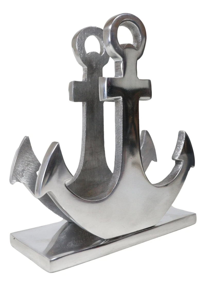 Aluminum Sailor Marine Sea Ship Anchor Decorative Paper Napkin Holder Sculpture-6