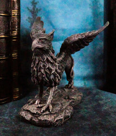 Gothic Stoic Royal Winged Griffin Gargoyle Statue 5.5" Long Gryphon Figurine-2