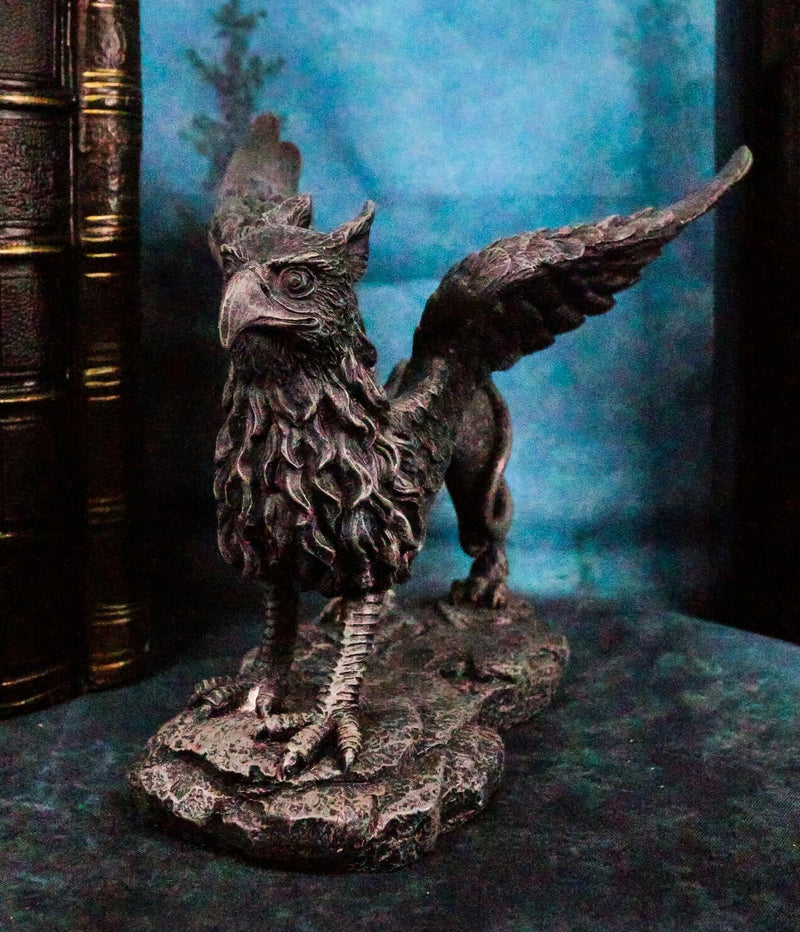 Gothic Stoic Royal Winged Griffin Gargoyle Statue 5.5" Long Gryphon Figurine-2