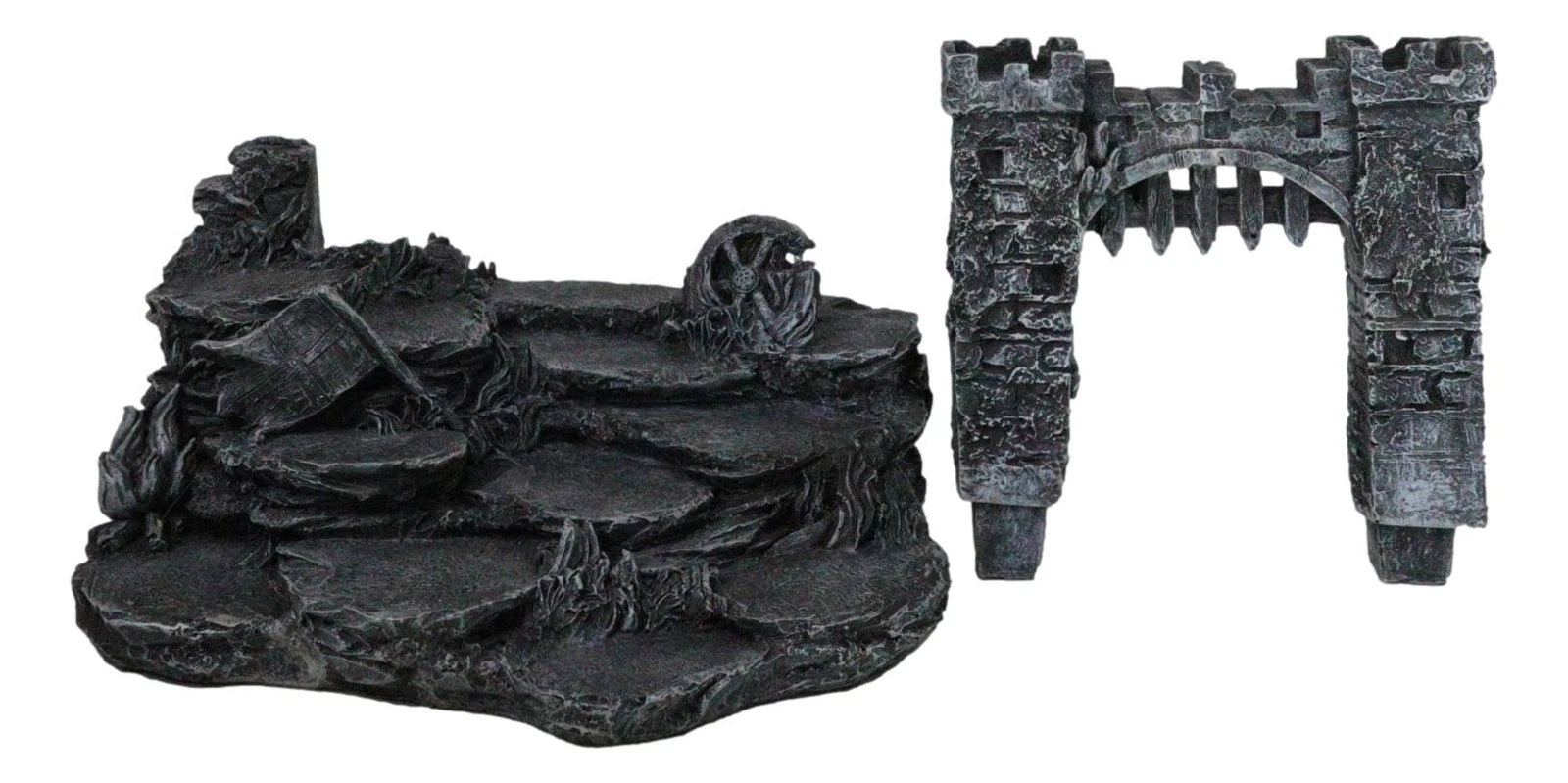 Set of 12 Mini Armored Knights On Horses And Medieval Castle Drawbridge Display-4