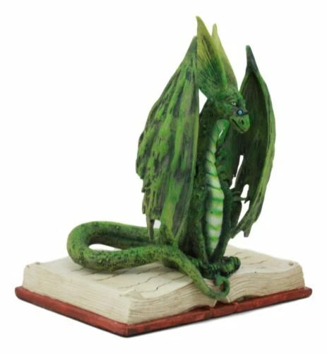 Figura decorativa del dragón de la bibliografía del libro de runas verdes de fantasía de Amy Brown -4