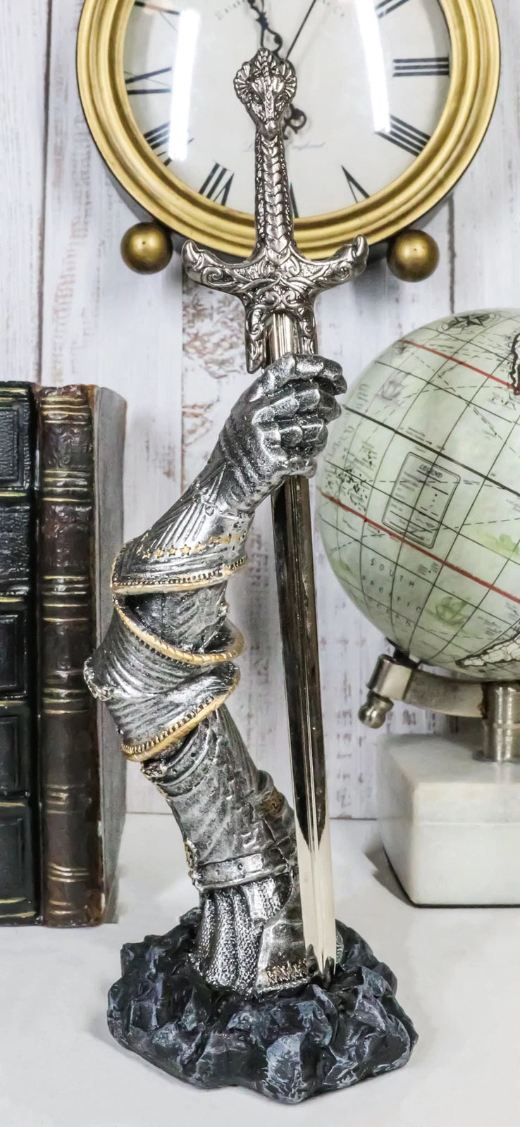 Medieval Knight Suit Of Armor & Excalibur Sword Letter Opener Figurine-5