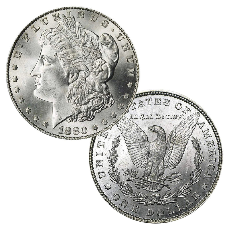 1880 P Morgan Silver Dollar $1 Brilliant Uncirculated BU 90% Silver-1