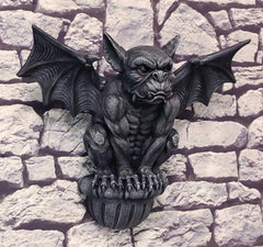Gargoyle Wall Sculpture, 20"W Large Gothic Winged Gargoyle Hanging Decor for Indoor or Outdoor, Mantle, Garden, Patio, or Fantasy Home Display-1