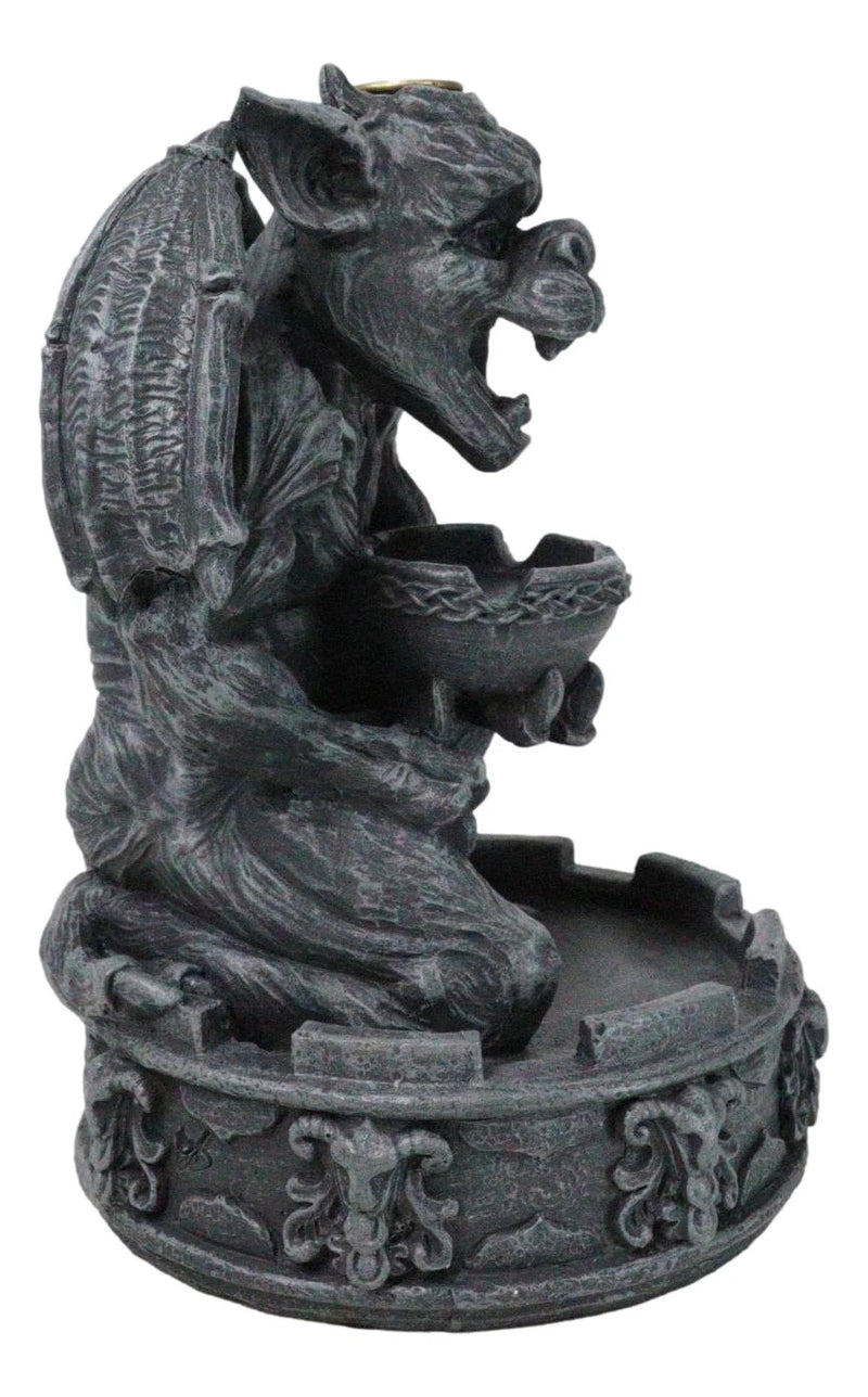 Gothic Servant Chimera Gargoyle Ceremonial Bowl Backflow Incense Burner Figurine-4