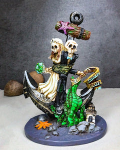 Day Of The Dead Skeleton Wedding Bride and Groom Anchored in Love Figurine-1