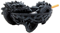 Medieval Fantasy Celtic Gerwolf Sleeping Dragon Round Cigarette Ashtray 5.75" L-5