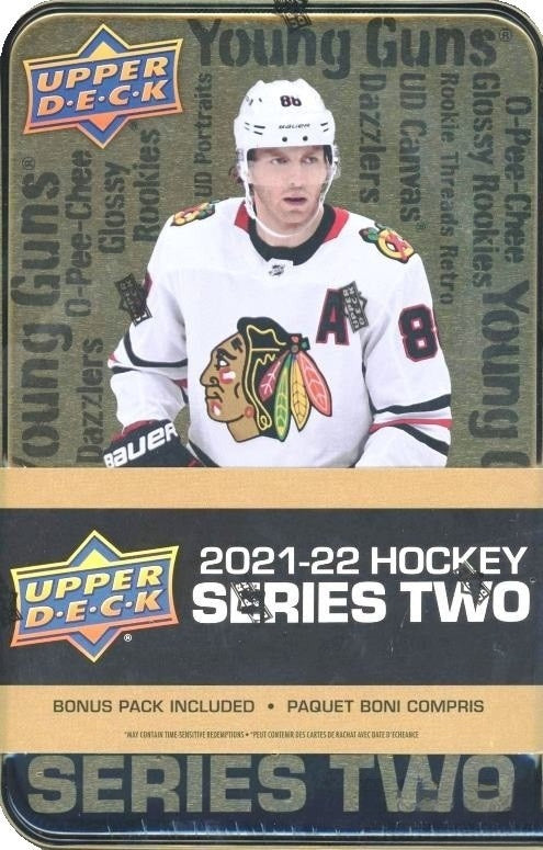 2021/22 Upper Deck Series 2 Hockey EXCLUSIVE HUGE Factory Sealed Collectors TIN-1