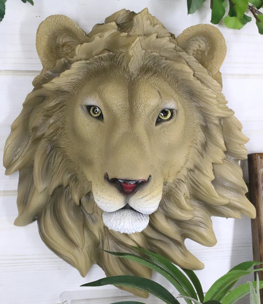Safari King Of The Jungle Lion Head Wall Plaque 9.25"Tall Taxidermy