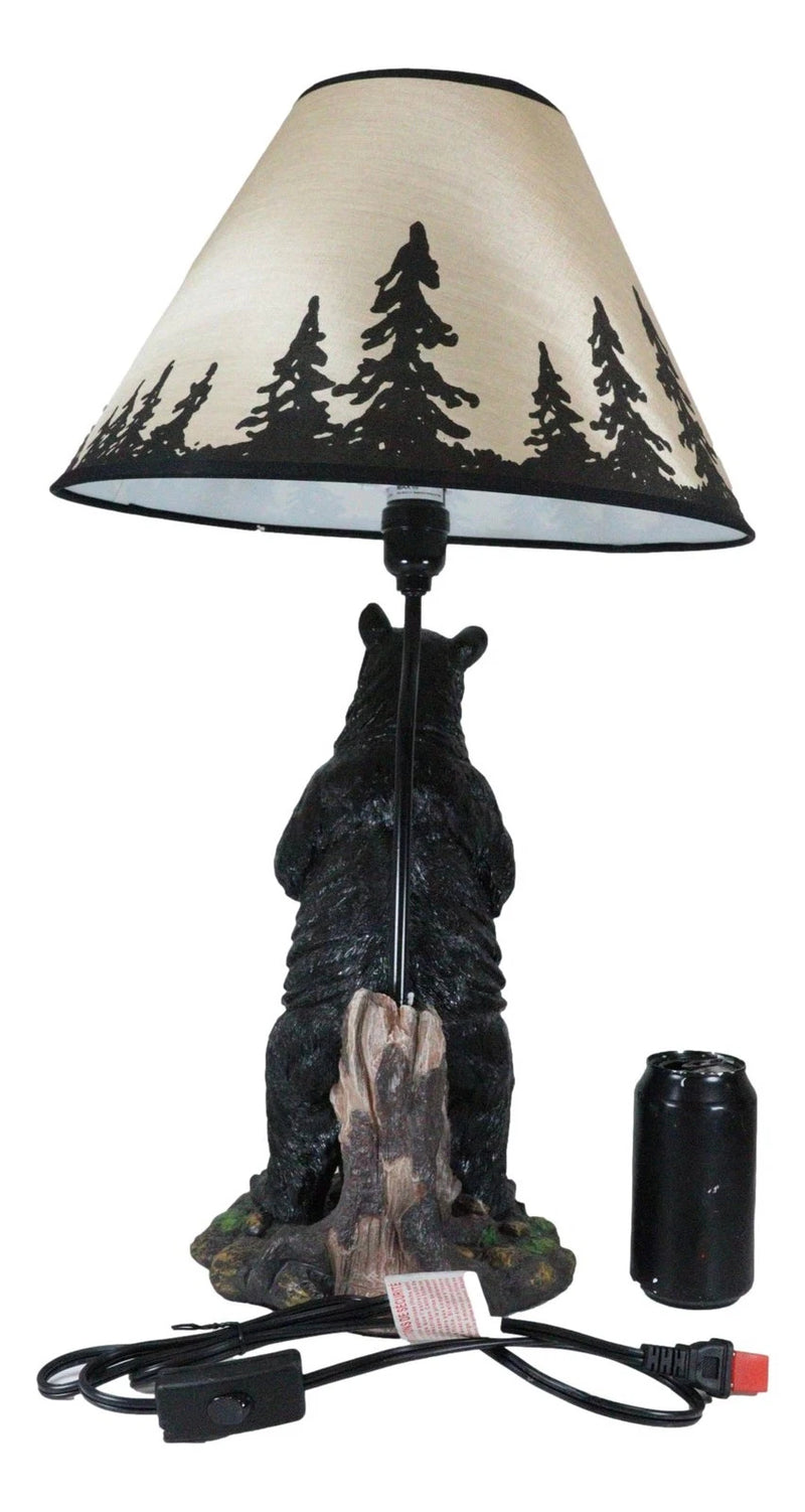 Large Standing Black Bear Surveyor Arkadius Desktop Table Lamp Decor Figurine-4