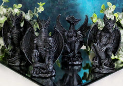 Faux Stone Fantasy Sentinel Guardian Dragons Statue Set Of 4 Dragon Miniatures-1