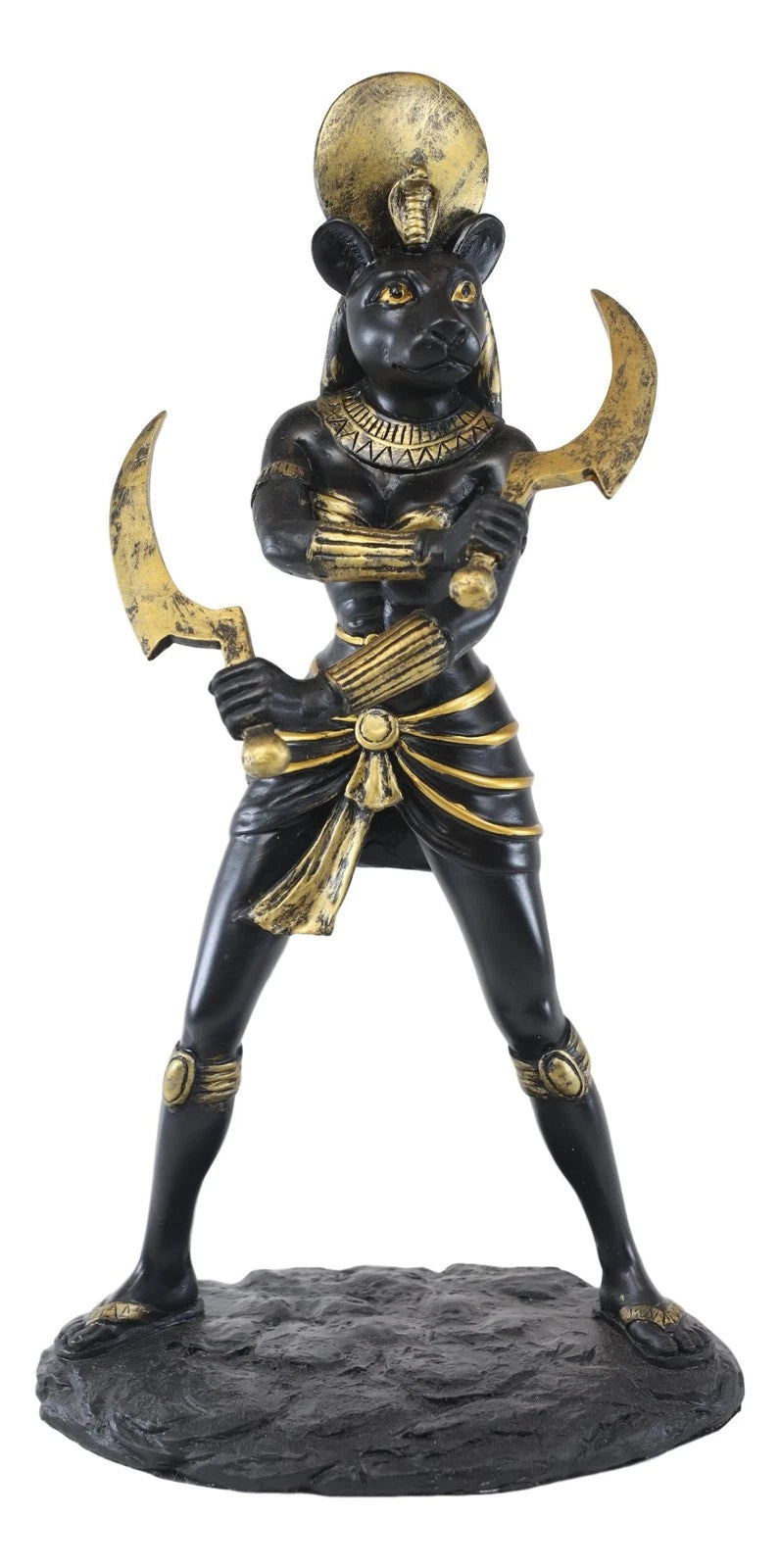 Egyptian Sun Goddess Sekhmet W/ Sickle Statue Huntress Lioness Healer-6