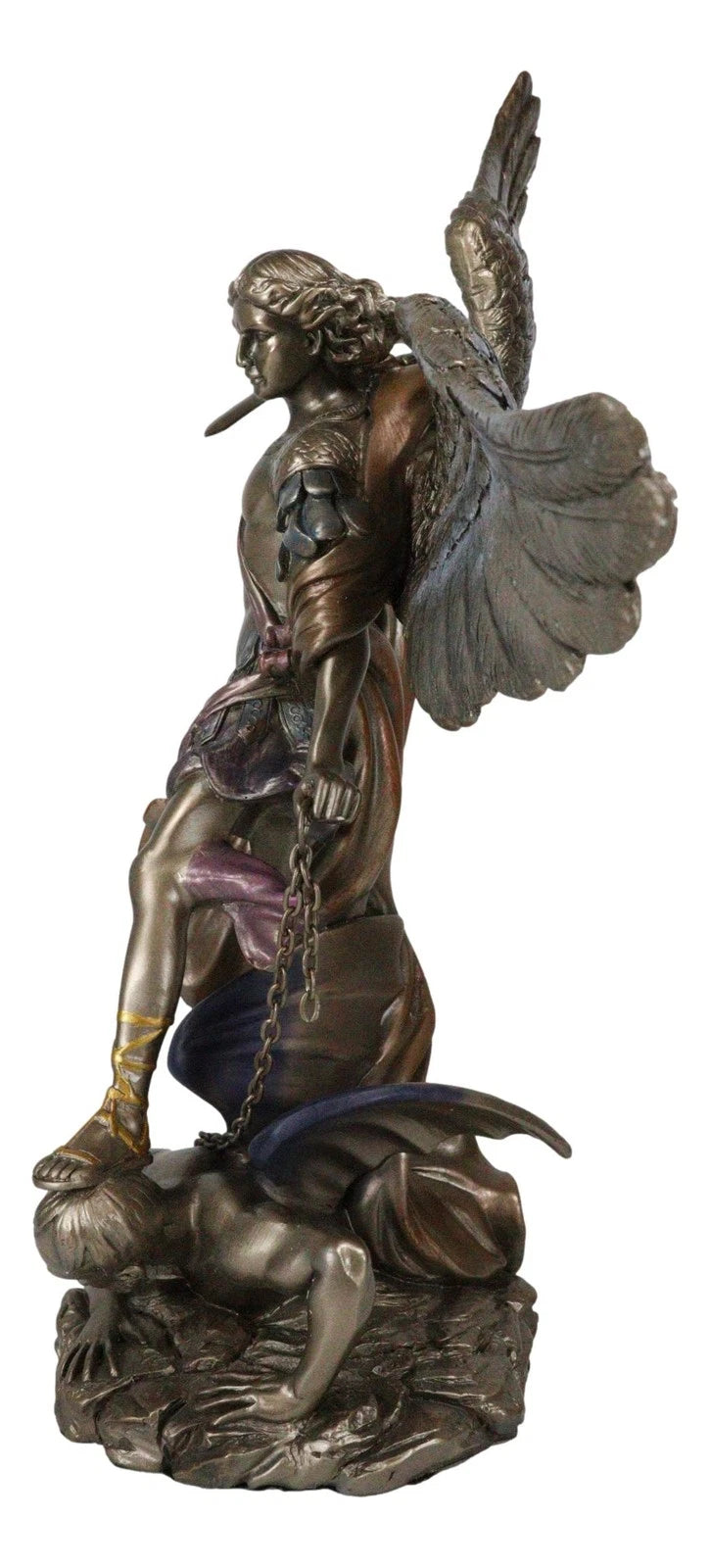 Archangel Saint Michael With Chained Satan On His Feet Collectible Figurine-3