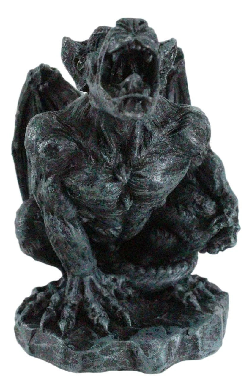 Howling Gothic Winged Werewolf Wolf Man Gargoyle Decorative Miniature Figurine-4