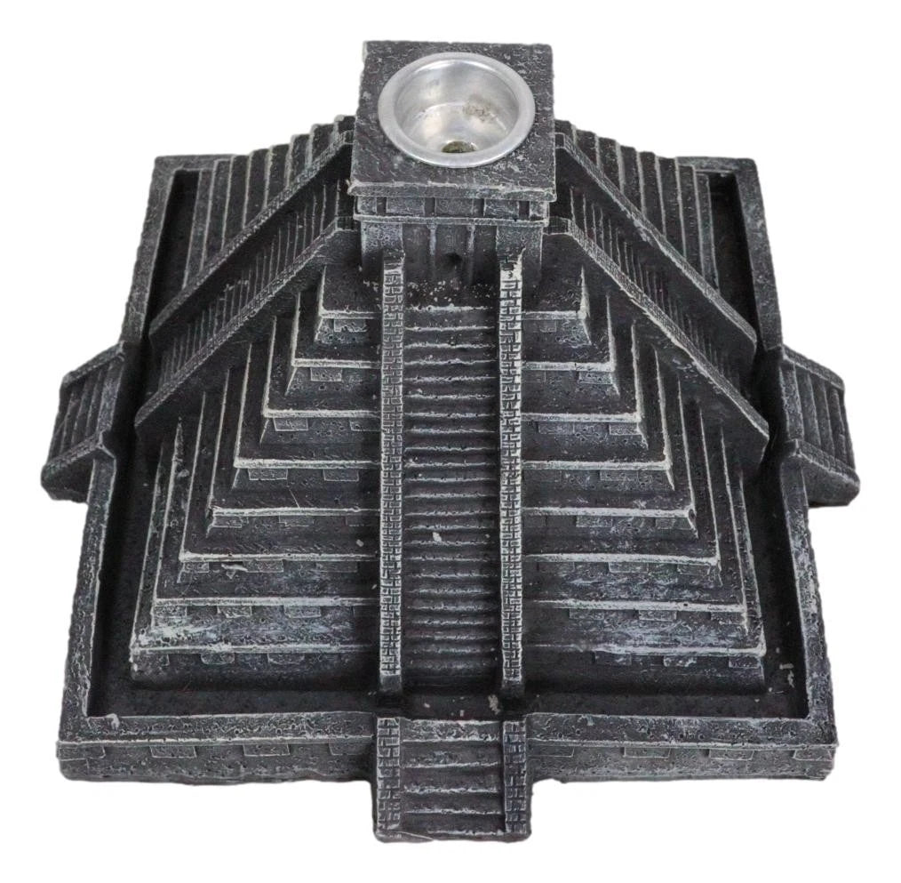 Temple of Kukulcan Mesoamerican Aztec Step Pyramid Backflow Incense Cone Burner-7