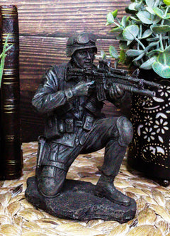 Military Soldier Kneeling and Taking Aim Statue 5.5" Tall Marine Figurine-1