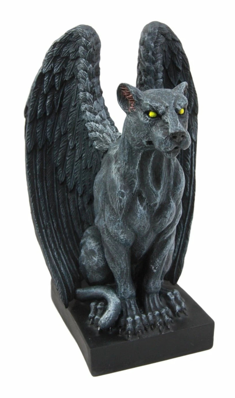 Gothic Winged Moon Eyed Jaguar Gargoyle Night Crawler Decorative Figurine 6.5"-4