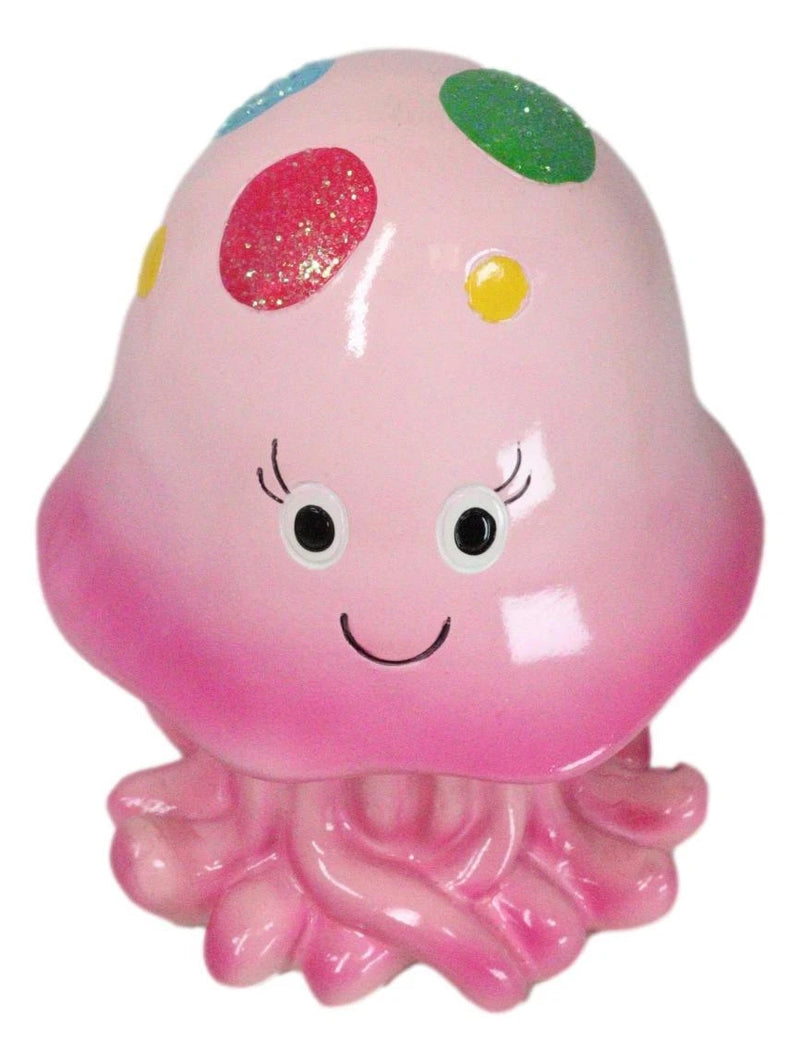 Whimsical Nautical Marine Pink Sea Jellyfish Money Coin Savings Piggy Bank-6