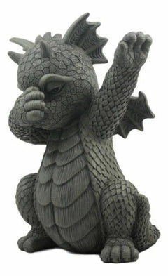 Whimsical Hip Hop Dabbing Garden Dragon Statue 9.25"Tall Look At My Dab Dragon-6