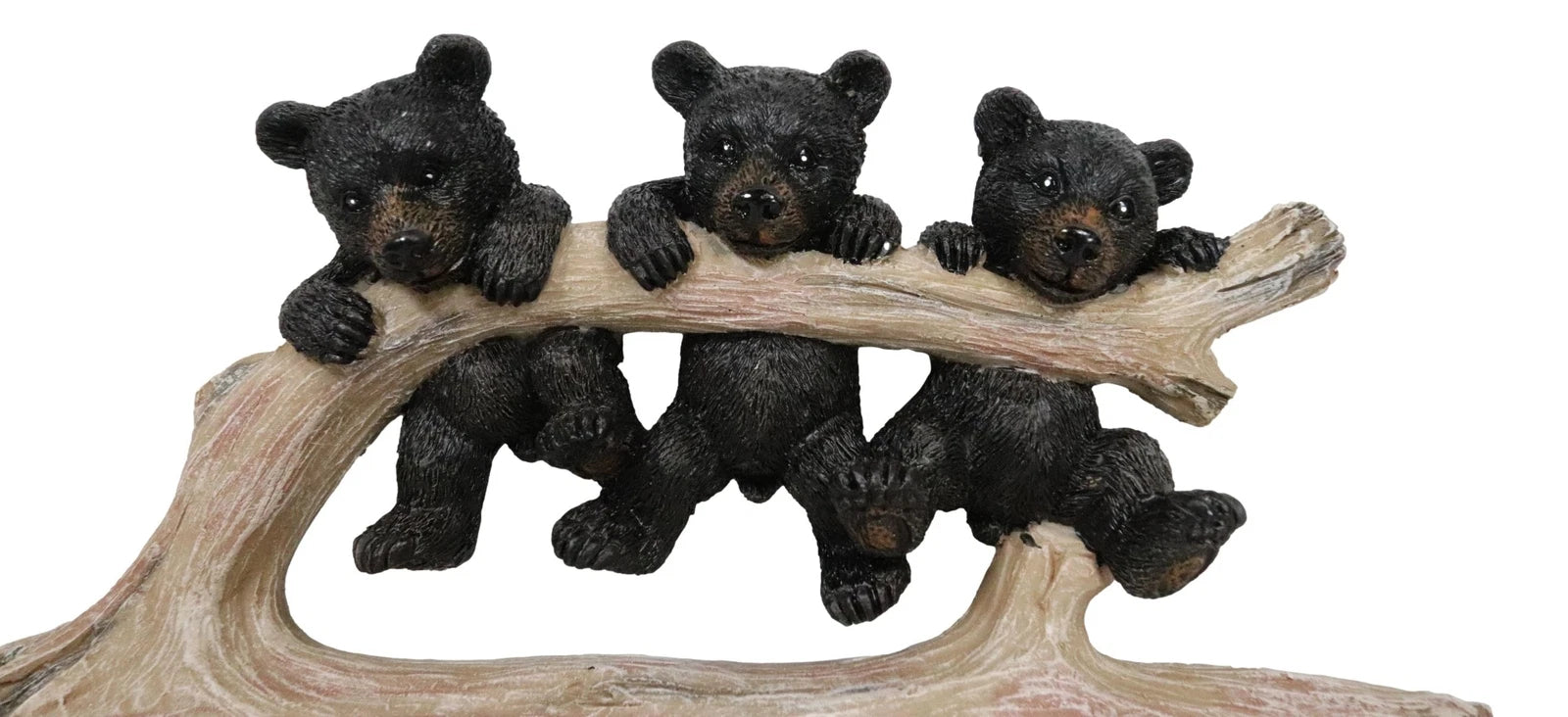 Rustic 3 Naughty Black Bears Dangling On Tree Branch 3 Pegs Triple Wall Hook-6