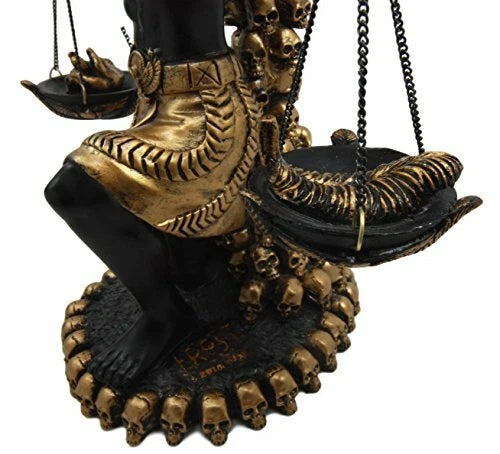 Anubis Statue Ankh Altar Weighing The Heart Against Feather Figurine 9"H-3