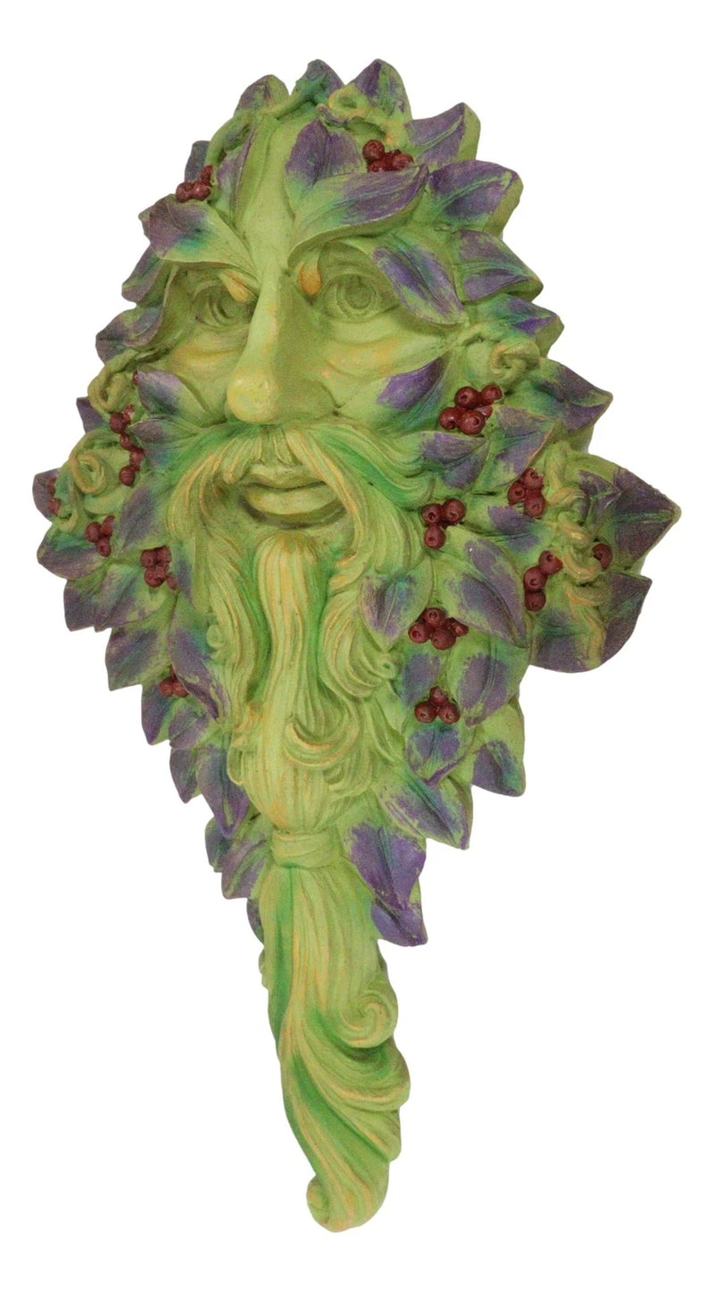 Celtic Winter Solstice Greenman Hanging Wall Decor Plaque 12.75" High-4