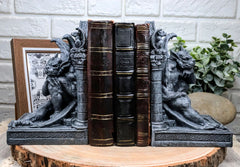 Medieval Age Gothic Sculptural The Thinker Gargoyle Bookends Figurine Set 6.25"H-2