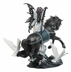 Nene Thomas Lamentation of Swans Masquerade Fairy Riding On Black Horse Statue-4