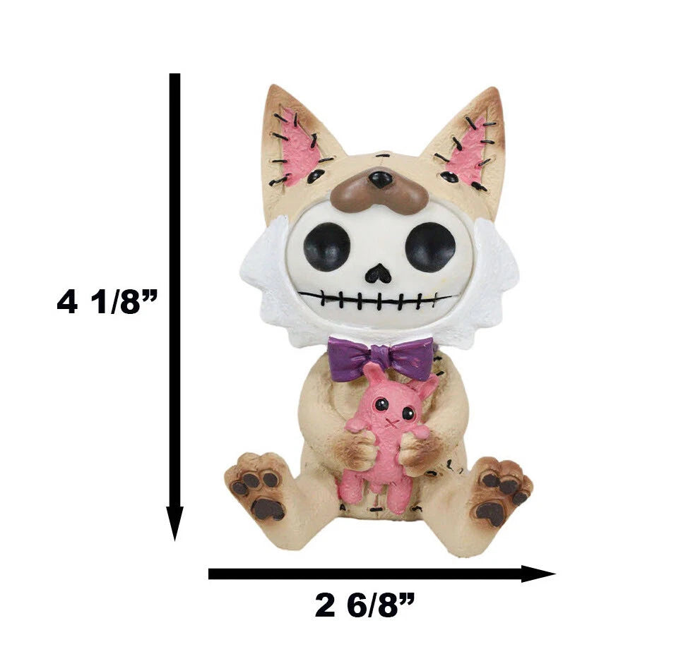 Furry Bones Female Fox Skeleton Fen With Pink Rabbit Doll Figurine Furrybones-5