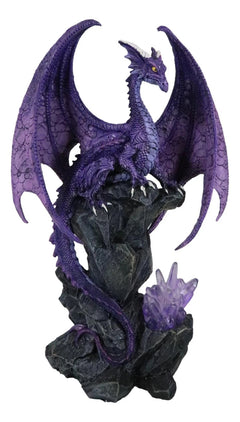Large Hoarfrost Twilight Dragon Guarding LED Light Crystal Elements Statue-5
