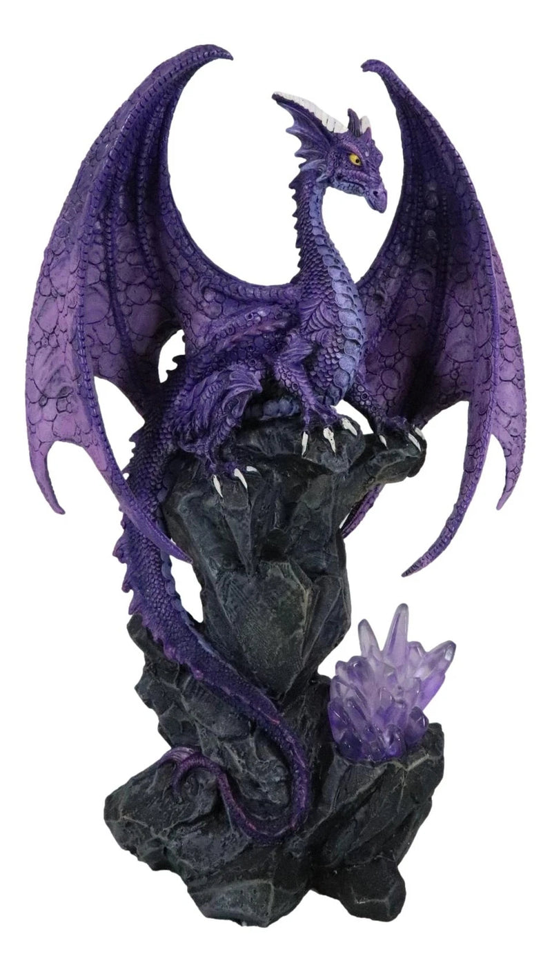 Large Hoarfrost Twilight Dragon Guarding LED Light Crystal Elements Statue-5