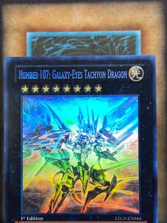Yugioh Number 107: Galaxy-Eyes Tachyon Dragon LTGY-EN044 Ghost Rare 1st Ed LP-2
