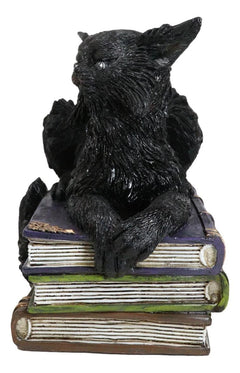 Witching Hour Mystical Black Cat With LED Eyes On Witchcraft Books Figurine-6