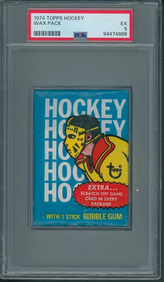 1974 1974/75 Topps Hockey Unopened Wax Pack PSA 5-1