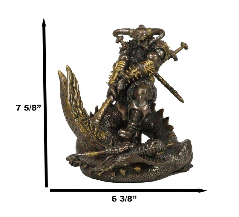 Thor Ragnarok Figurine Norse Donar Slaying Midgard Dragon With Mjolnir Hammer-6