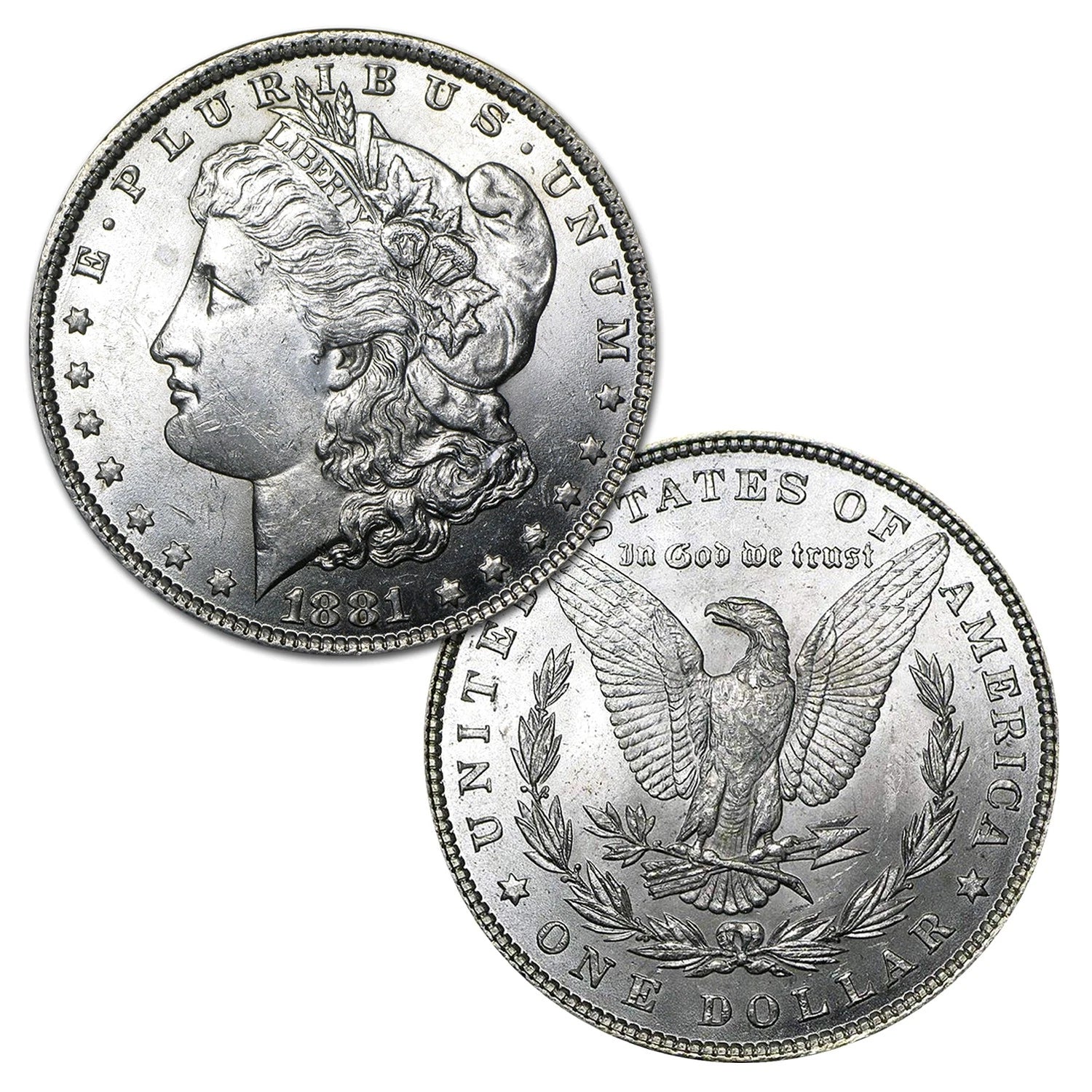 1881 P Morgan Silver Dollar $1 Brilliant Uncirculated BU 90% Silver