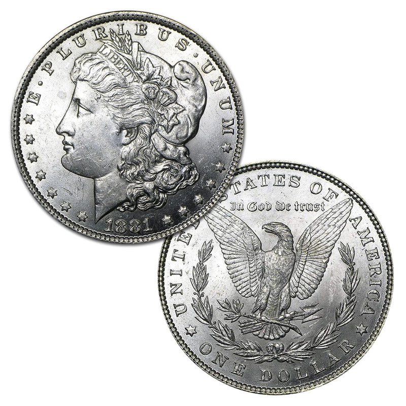 1881 P Morgan Silver Dollar $1 Brilliant Uncirculated BU 90% Silver-1