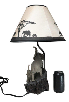 Migration Of The Majestic Elephant Family Safari Desktop Table Lamp Statue Decor-6